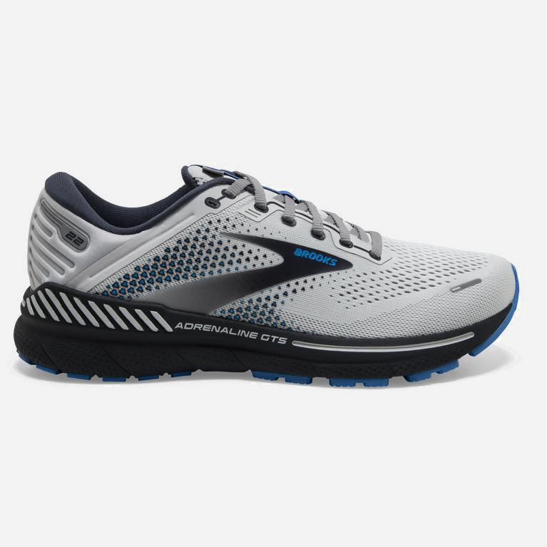 Brooks Men's Adrenaline Gts 22 Supportive Road Running Shoes Singapore - Oyster/India Ink/Blue (6428